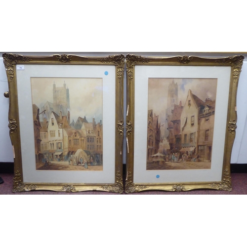 78 - W Allen - 'Liege' and 'Amiens'  watercolour  bearing signatures  14