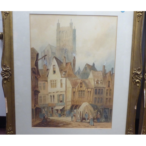 78 - W Allen - 'Liege' and 'Amiens'  watercolour  bearing signatures  14