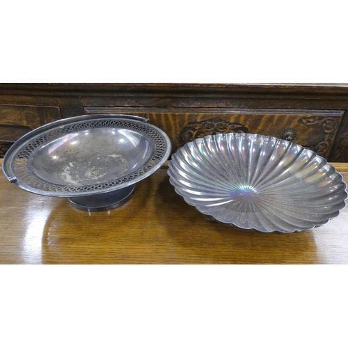 93 - Silver plated tableware: to include oval serving trays  largest 18