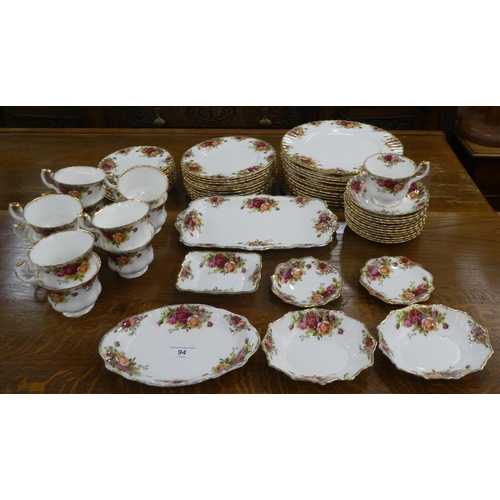 94 - Royal Albert bone china Old Country Roses pattern tableware