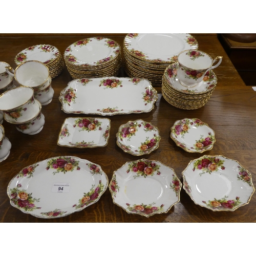 94 - Royal Albert bone china Old Country Roses pattern tableware