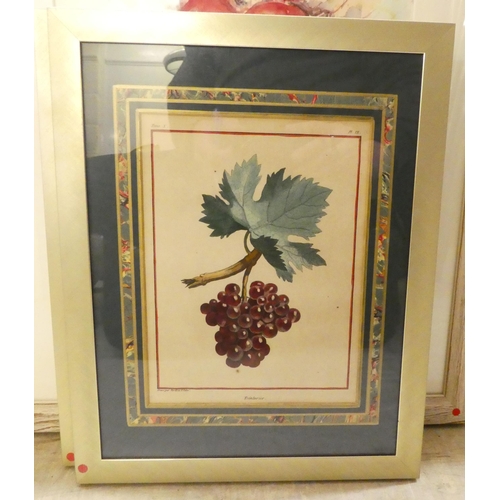 8 - Framed pictures and prints: to include botanical and period costume designs  mixed sizes