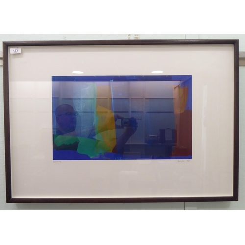 133 - After Martyn Brewster - 'No.HW4' an abstract in colours  monoprint  bears a pencil title & signa... 