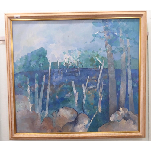 152 - 20thC Australian School - an abstract landscape in various colours  oil on canvas  29