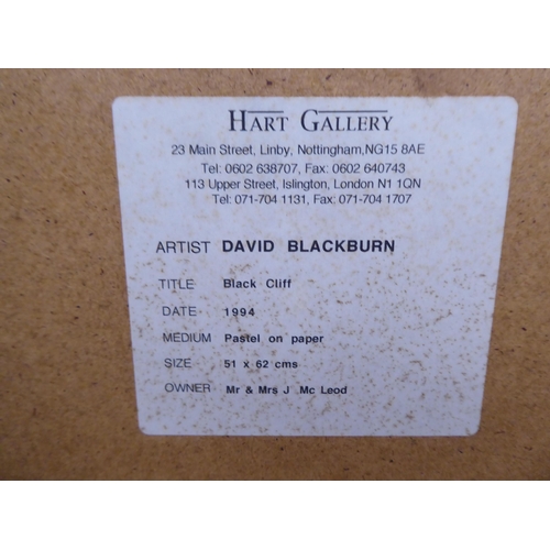 156 - David Blackburn - 'Black Cliff'  pastel  bears a signature, dated 1994 with gallery label ... 