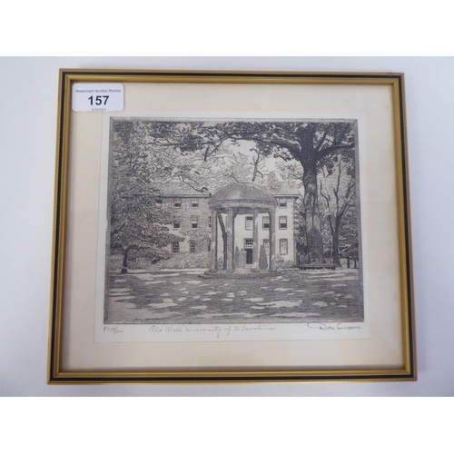 157 - After Don Swann - 'Old Well, University of North Carolina'  etching  bears a pencil title ... 