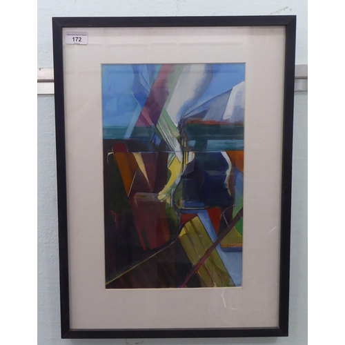 172 - Ned Hoskins - 'Flow Lines'  acrylic  bears a signature & dated 1988 with a gallery lab... 