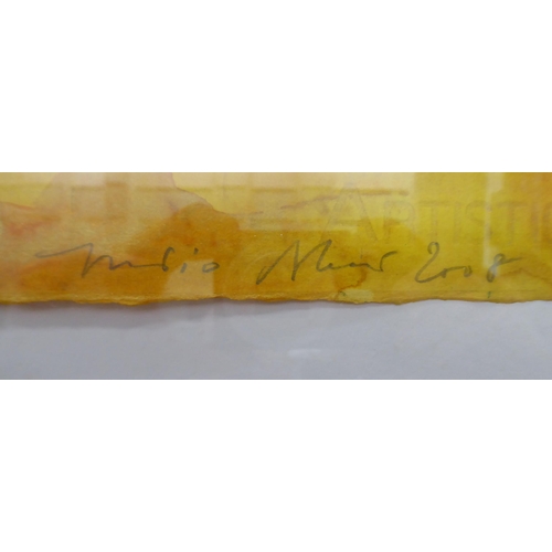 187 - Fujio Akai - 'Barley Experience'  watercolour  bears a signature & gallery label verso... 