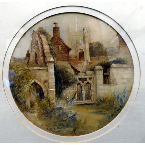 37 - HH Hosband - 'St Anne's Chapel, Ripon'  watercolour  bears a signature & label verso  10