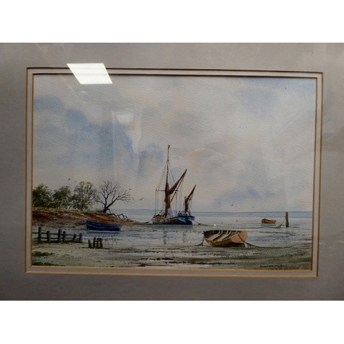 63 - Alan Whitehead - 'Riverbank Moorings' and 'Cruising on the Blackwater'  watercolours  bearing signat... 