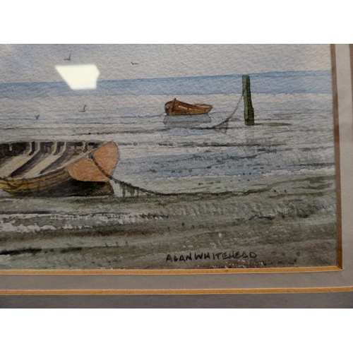 63 - Alan Whitehead - 'Riverbank Moorings' and 'Cruising on the Blackwater'  watercolours  bearing signat... 