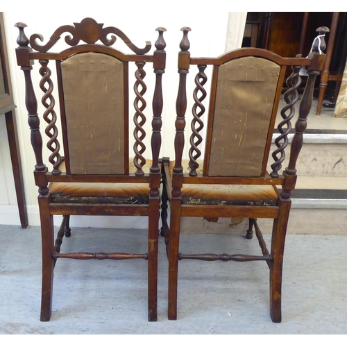 72 - A pair of 19thC rosewood framed drawing room chairs of diminutive proportions, each with an arched (... 