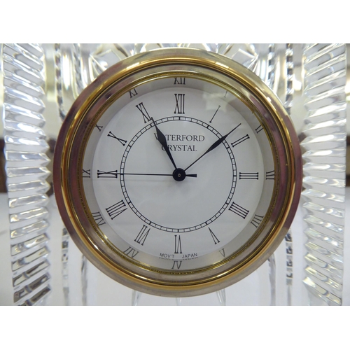 111 - A Waterford crystal cased pillar design mantel clock  7