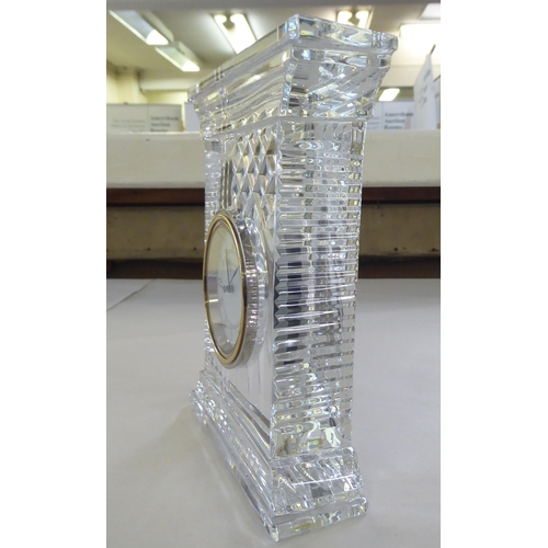 111 - A Waterford crystal cased pillar design mantel clock  7