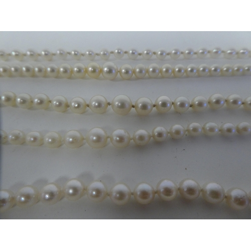 116 - Single strand pearl necklaces