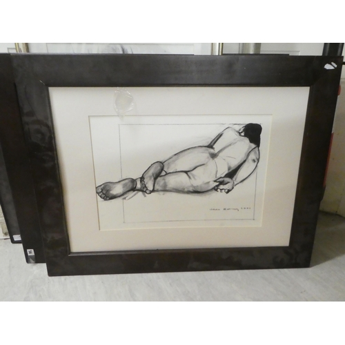 189 - Pictures: to include Jean Harvey - a seated nude  charcoal  bears a signature  17