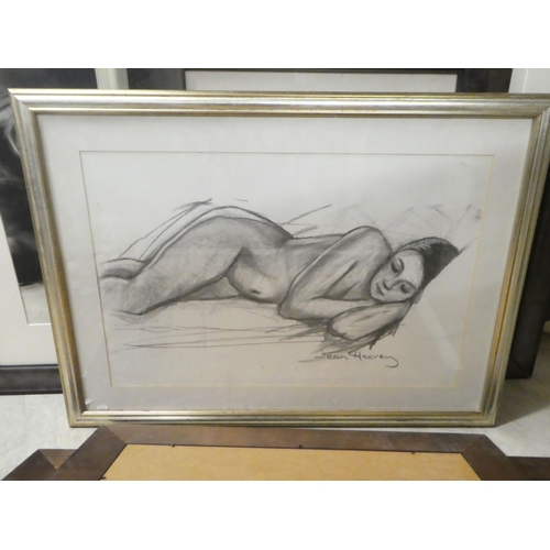 189 - Pictures: to include Jean Harvey - a seated nude  charcoal  bears a signature  17