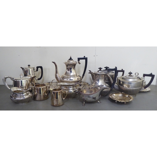 206 - Silver plate: to include a four piece tea set of oval, reeded form