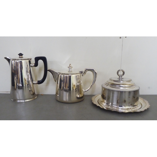 206 - Silver plate: to include a four piece tea set of oval, reeded form