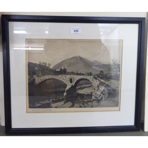 249 - Pictures: to include after Margaret Kemp-Welch - 'Bridge in Mallorca'  print  bears a penc... 