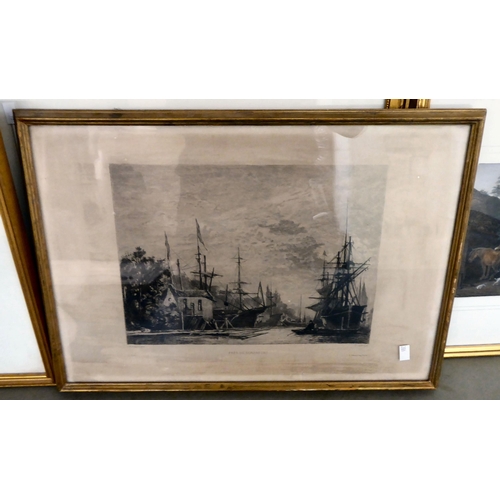 286 - Framed 19thC and later variously themed monochrome and coloured engraving prints  largest 10