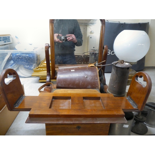 289 - A mixed lot: to include an early 20thC mahogany framed dressing table mirror  18