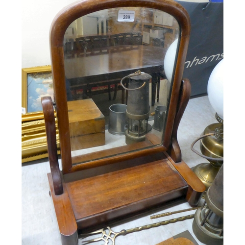 289 - A mixed lot: to include an early 20thC mahogany framed dressing table mirror  18