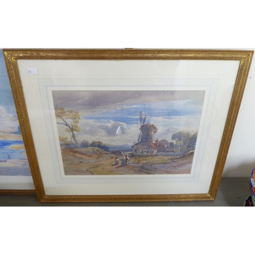 296 - Four framed watercolours, mainly landscapes  largest 12