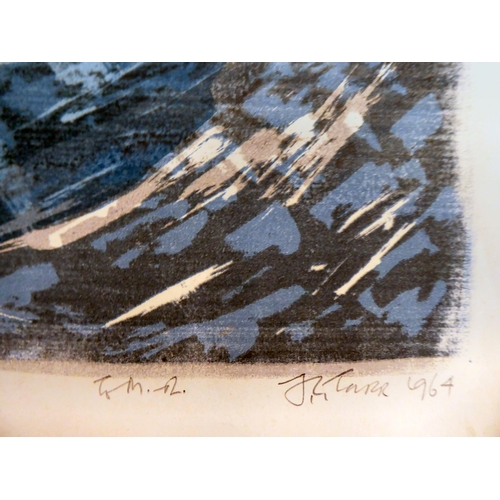 297 - After JL Tarr - four abstract studies  coloured prints  three bearing pencil titles & signatures... 