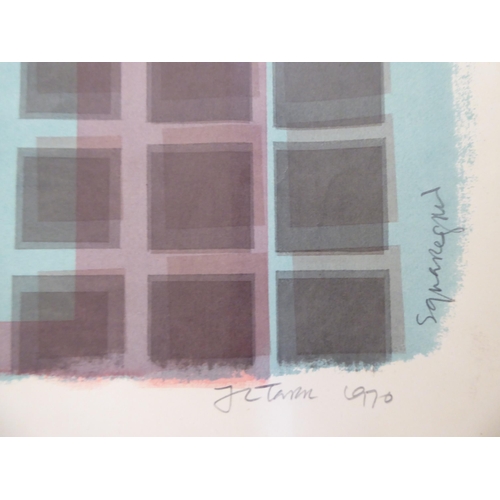 297 - After JL Tarr - four abstract studies  coloured prints  three bearing pencil titles & signatures... 