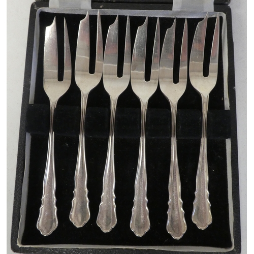 329 - Silver and silver plated tableware: to include boxed sets of flatware  mixed marks; a cocktail ... 