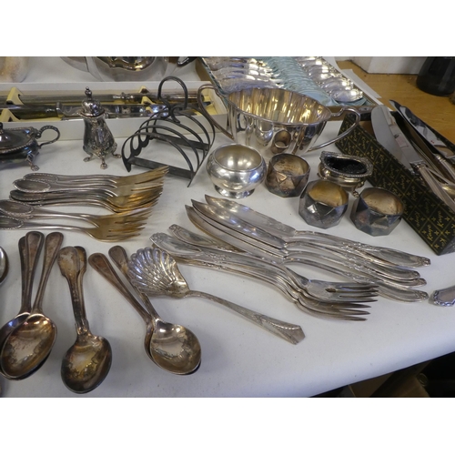 35 - Silver plated tableware: to include a four piece Unity Plate tea set