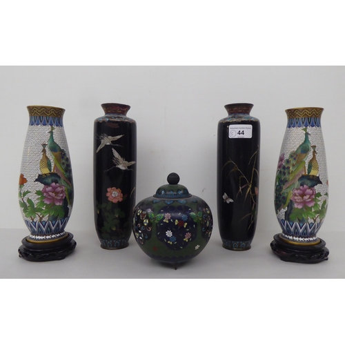 44 - A pair of early 20thC cloisonné vases  10
