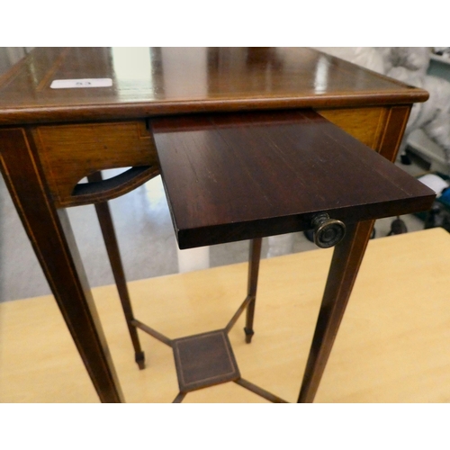 53 - An Edwardian mahogany plant stand, raised on square, tapered legs and spade feet  27