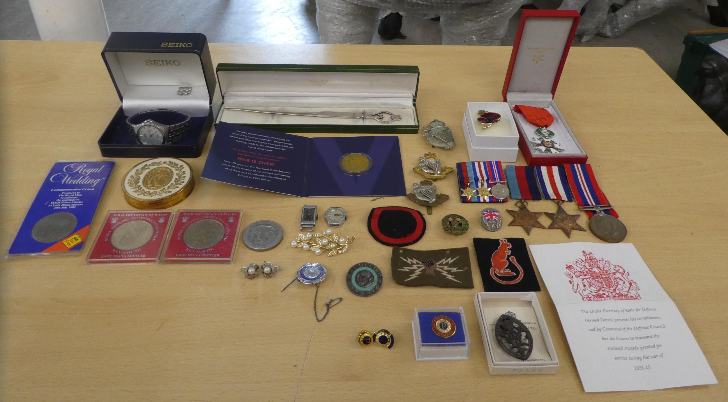 Military coins, watches and other collectables: to include a silver ...