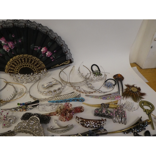 66 - Costume jewellery: to include mainly hair accessories