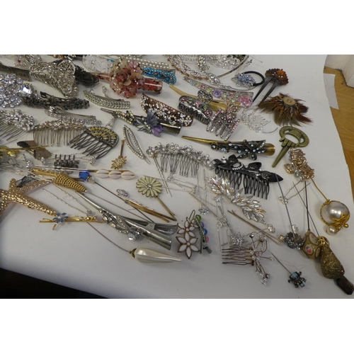 66 - Costume jewellery: to include mainly hair accessories