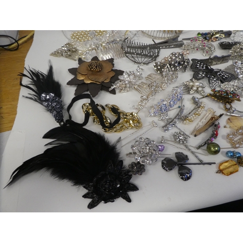 66 - Costume jewellery: to include mainly hair accessories