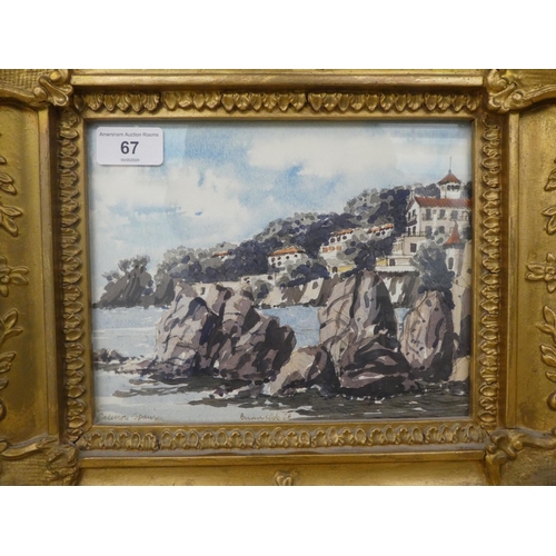 67 - Brian Webb - a Spanish coastline  watercolour  bears a signature & dated '68  7