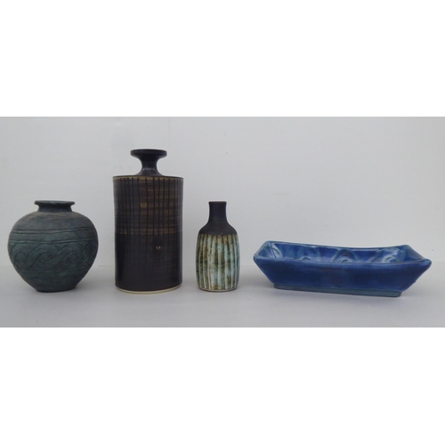 71 - Studio pottery: to include vases and dishes  various sizes