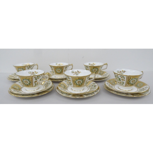 89 - China tableware: to include Wedgwood Gold Florentine pattern and Royal Crown Derby green Derby panel... 