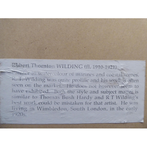 62 - RT Wilding - 'The Tees at Eaglescliffe' featuring a fisherman in conversation with a girl seated on ... 