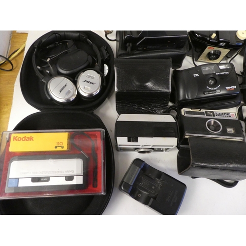 38 - Mainly photographic equipment: to include various Kodak cameras; and a pair of Bose headphones ... 