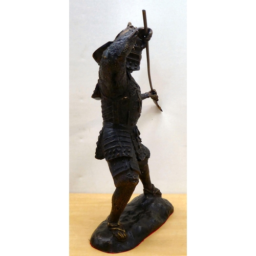 49 - A cast bronze model, a Samurai warrior with a separate long sword  18