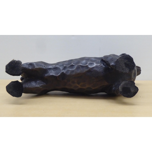 57 - A cast bronze model, a dachshund  7