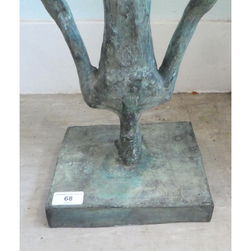 68 - In the manner of Salvatore Dali 'Reflections' a cast bronze statue, on a plinth  46