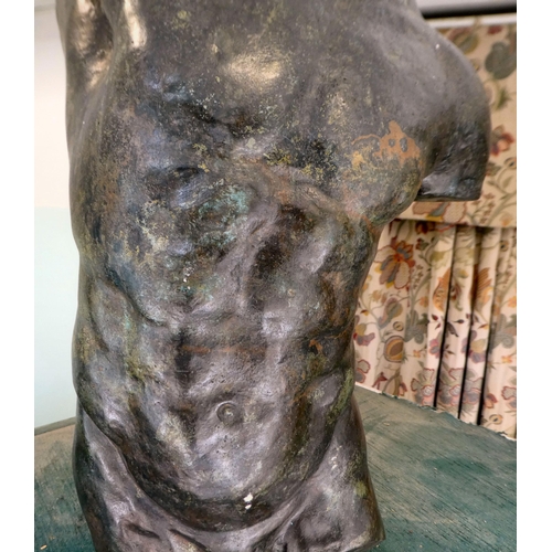 8 - A modern cast bronze sculpture, a male torso  19