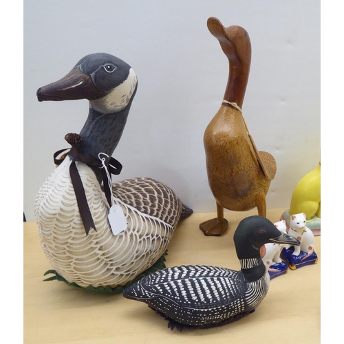 77 - Decorative items: to include a fabric covered, weighted door porter, fashioned as a duck  4