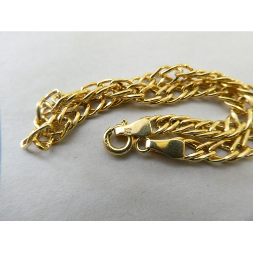 125 - Three various fancy 9ct gold bracelets: to include a ropetwist example, on a ring bolt clasp