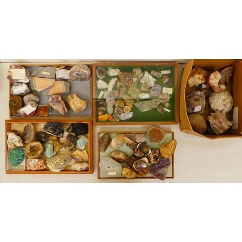 126 - A quantity of mainly uncut stone fragments: to include Moroccan agate, Pyromorphite and Dulcote lave... 